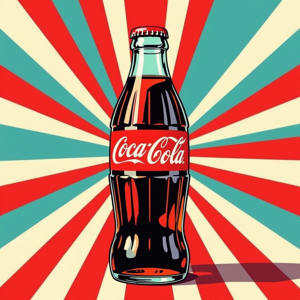 Coca-Cola Bottle Illustration in a Digital Art Style