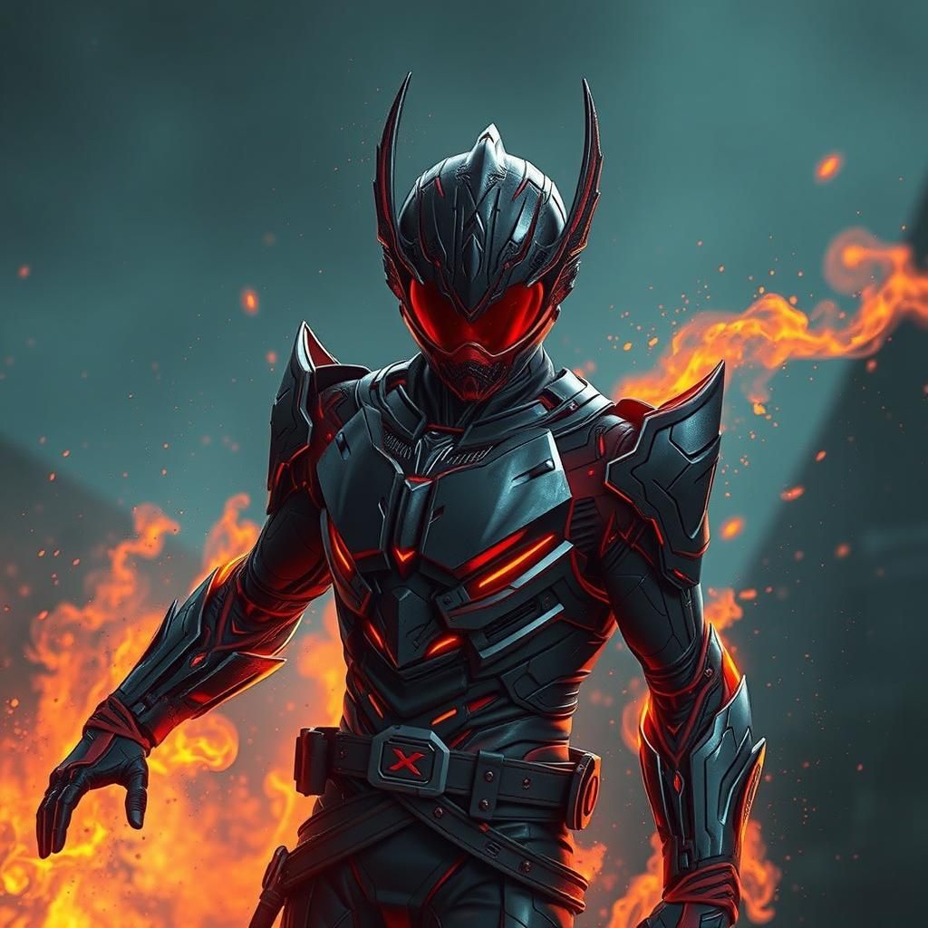 Kamen Rider Fire in Black Armor, Unreal Engine 5