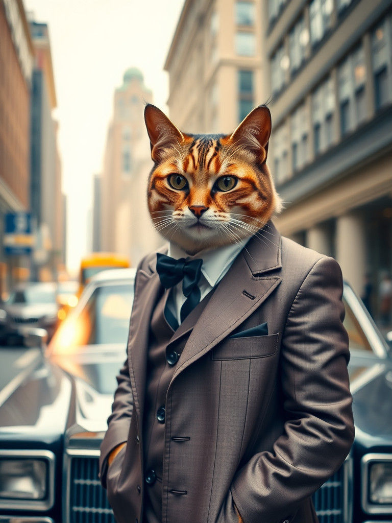 Cat Pimp Suit 70s Photo, Detailed Professional Shot