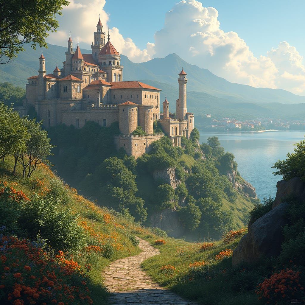 Enchanting Portuguese Landscape in Detailed Matte Painting S...