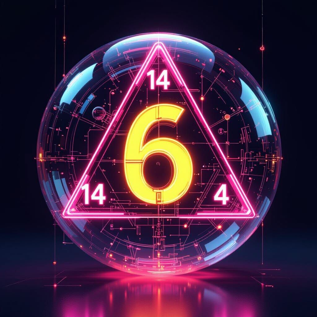 Glowing Transparent Sphere with Internal Number Structure