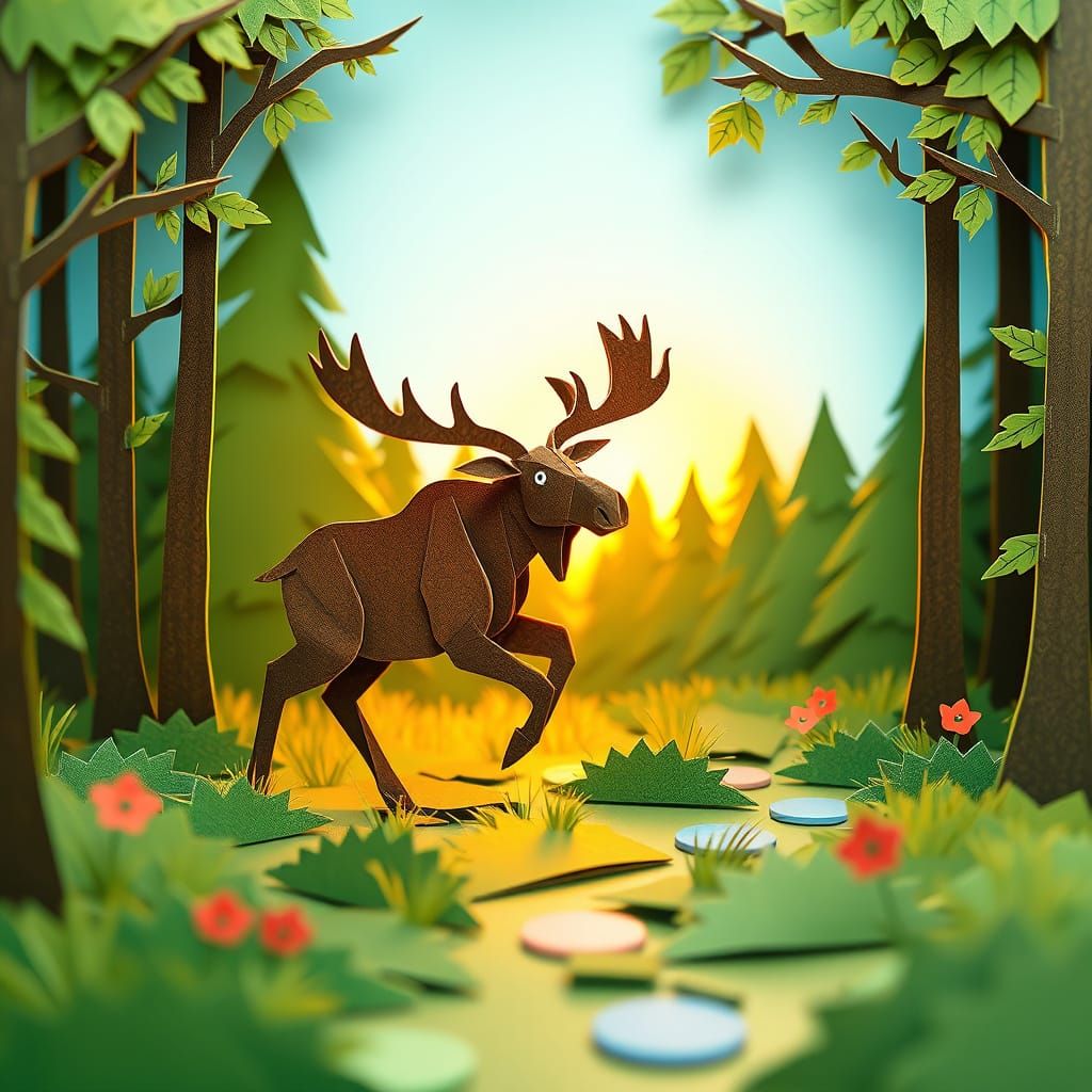 Moose in Sunrise Forest