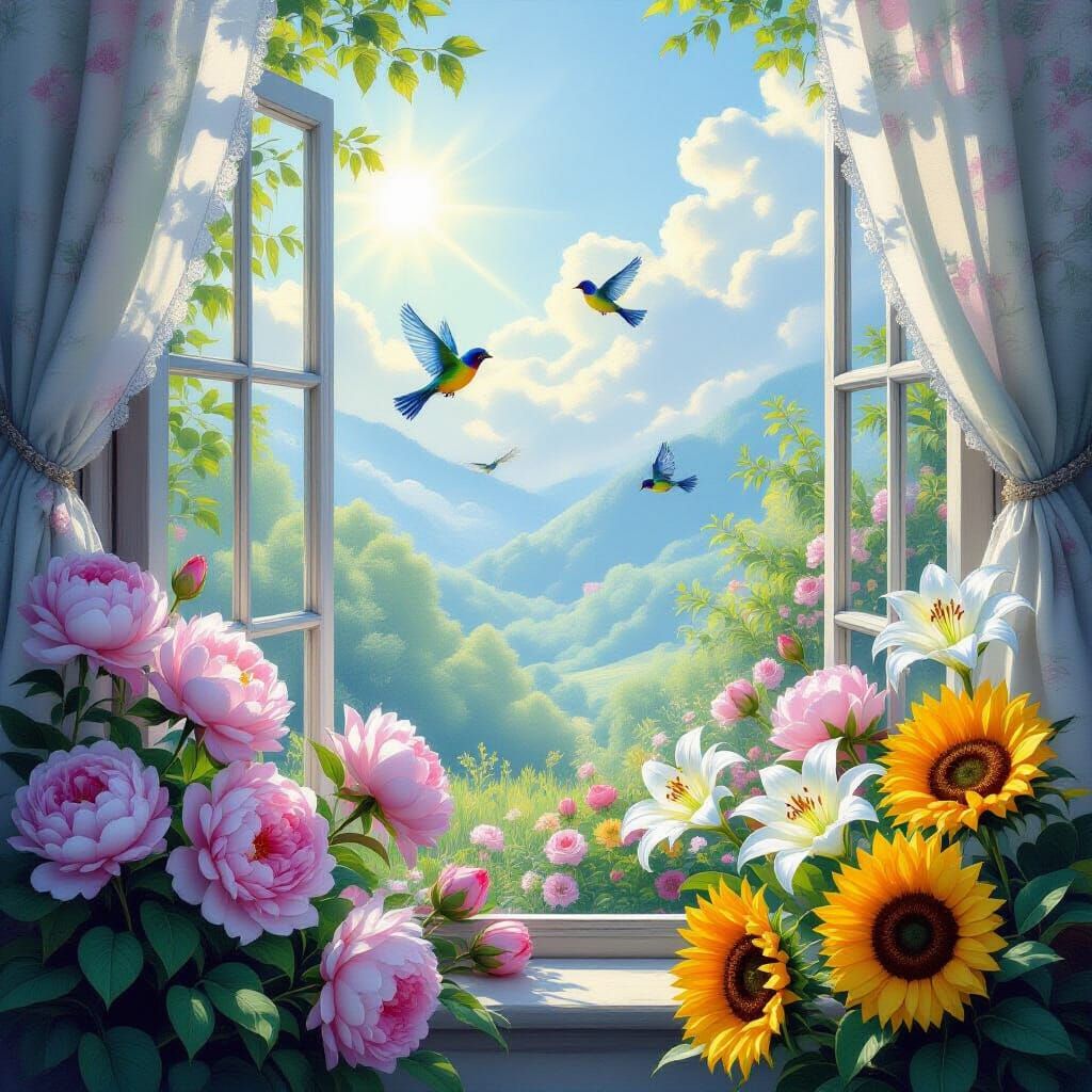 Magical Spring Landscape in Ethereal Style