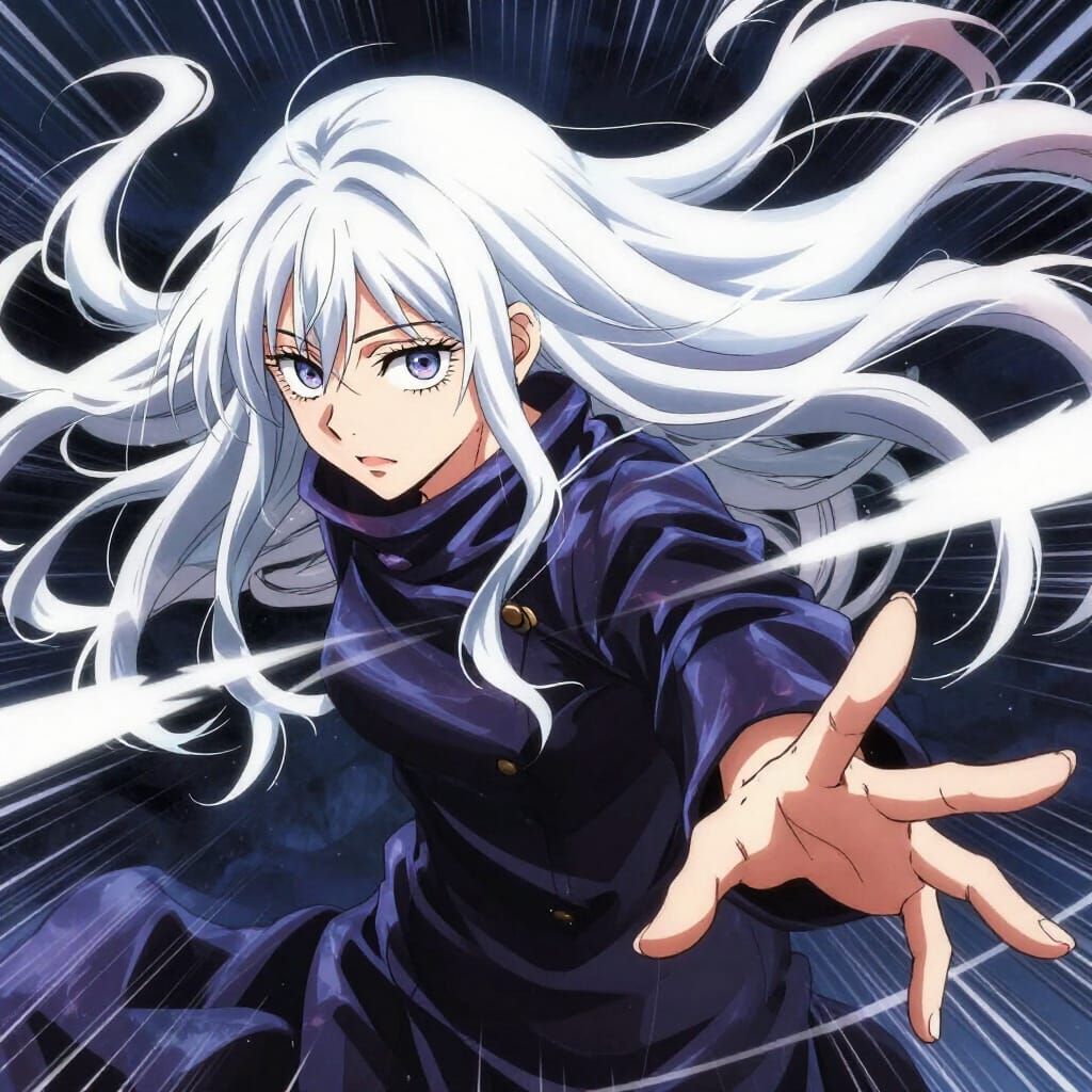 Dynamic Jujutsu Kaisen Anime Girl in Action