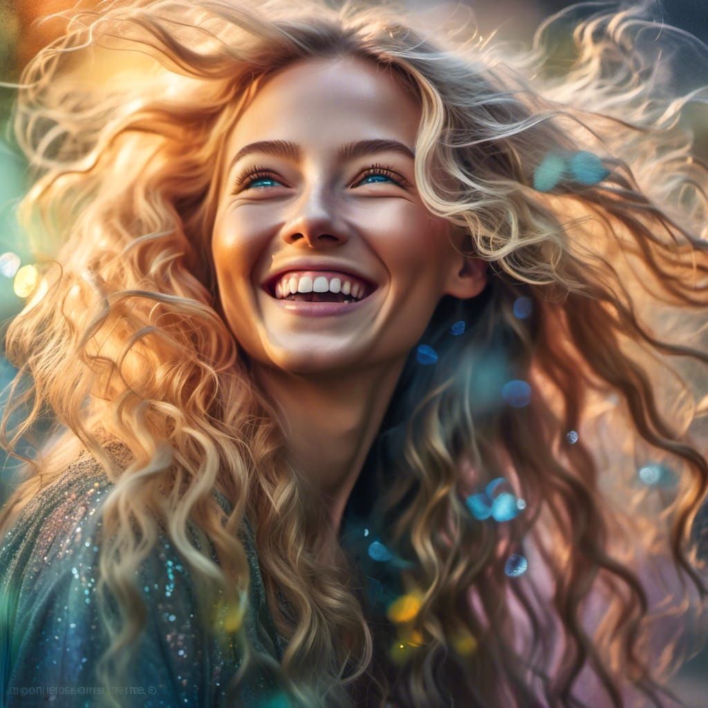 Radiant Woman Portrait in Soft Pastel Colors