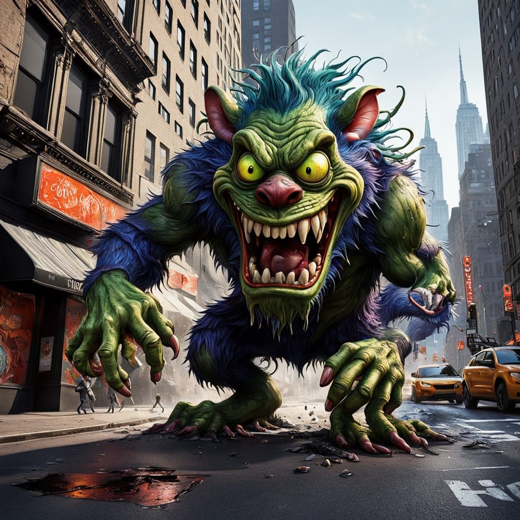 Rat Fink Monster Causes Chaos in New York City