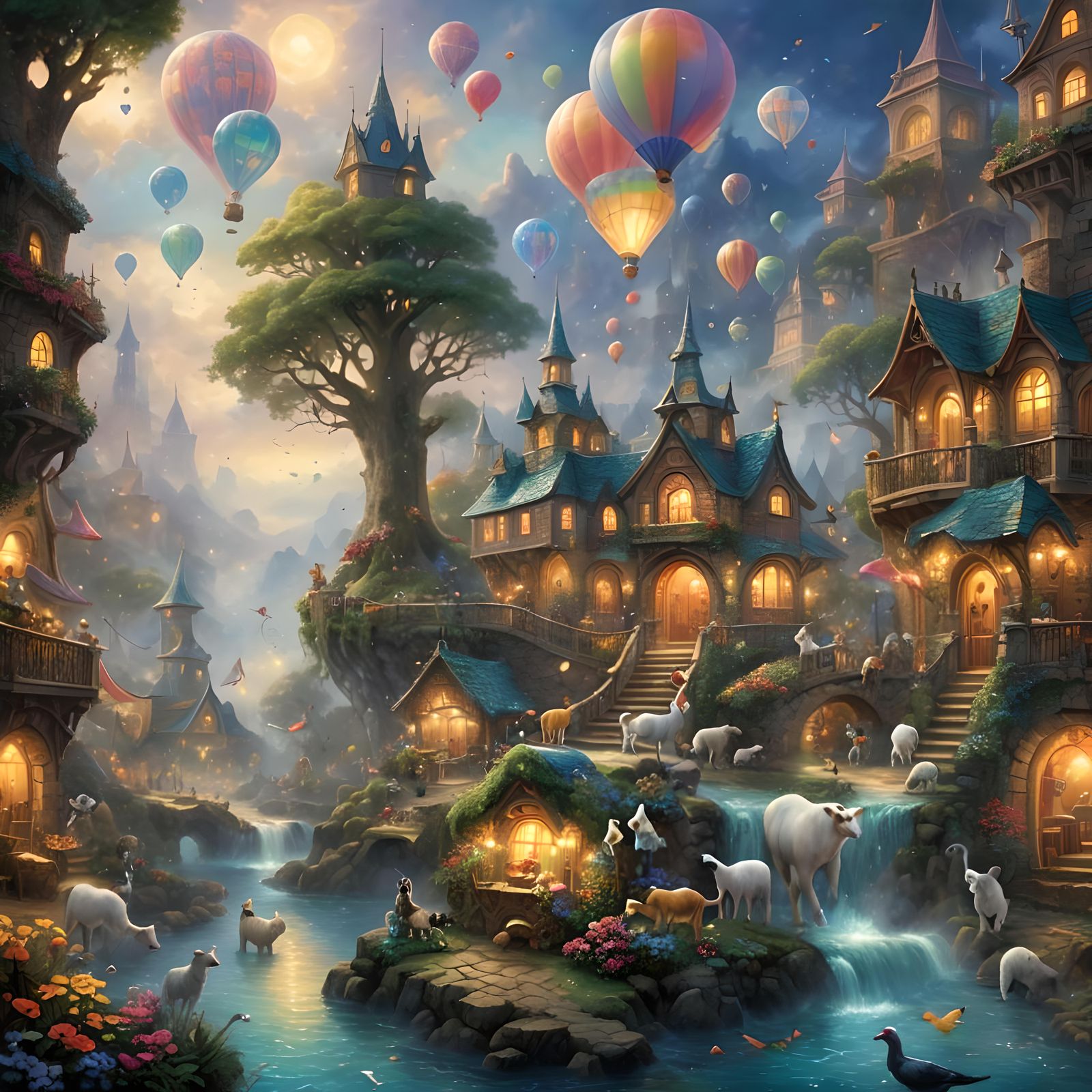 Enchanting Animal Party in Ethereal Fantasy Style
