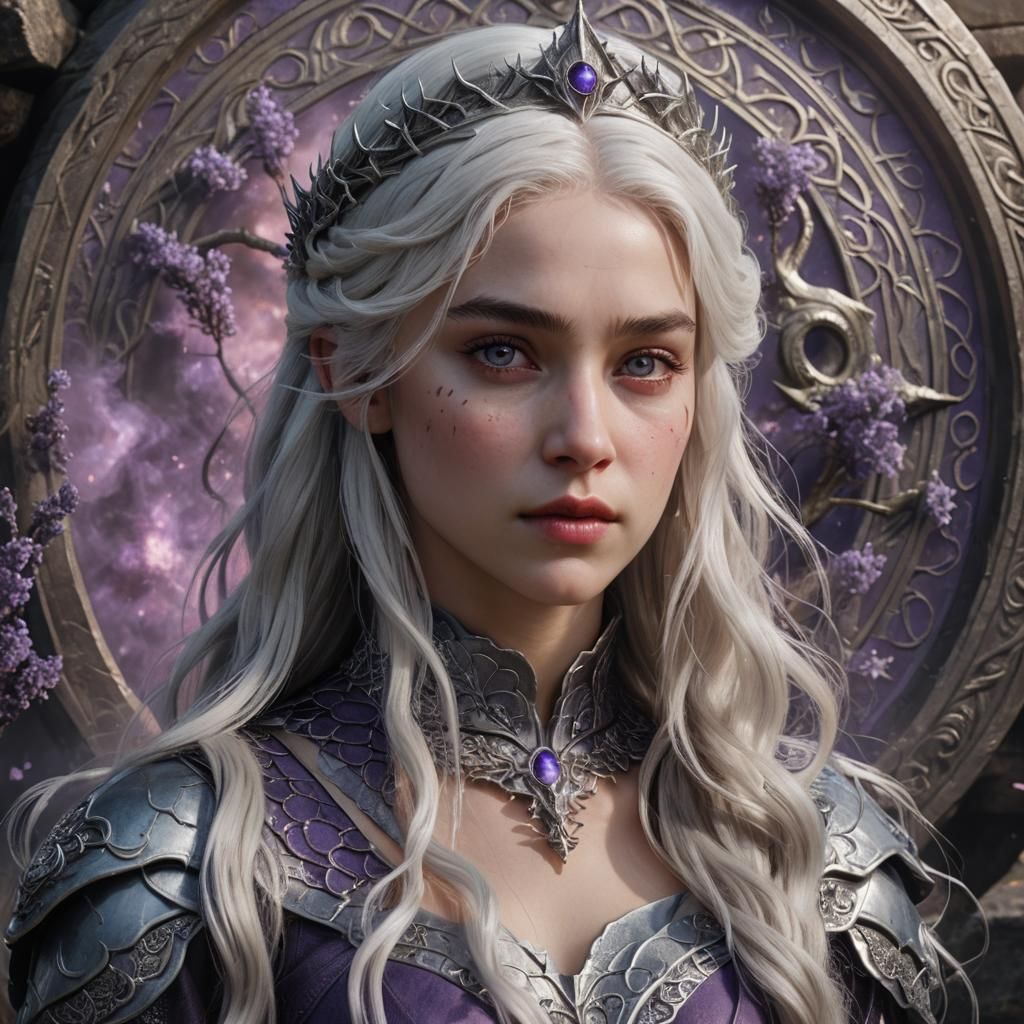 Targaryen Princess with Silver Hair in Detailed Matte Painti...