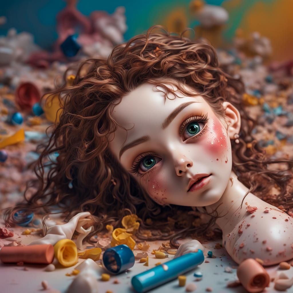Hyperrealistic BJD Doll Eye View, Splash Art