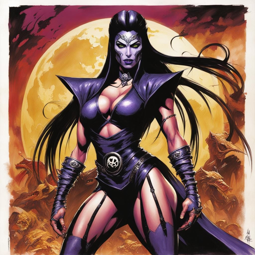 Kim Kardashian as Sindel in Bisley Comic Style