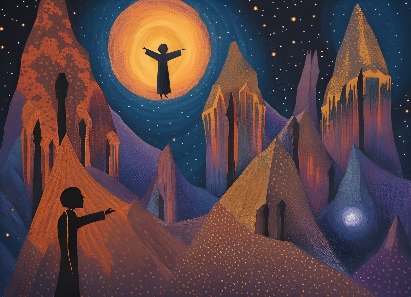 Ethereal Mothership Gliding Through Luminous Night Sky