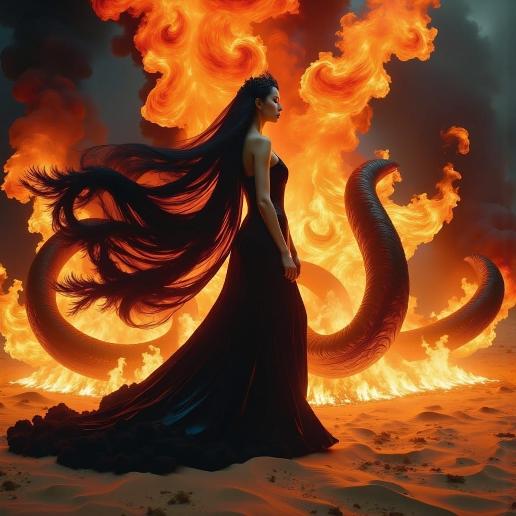 Lydia Deetz in Dreamlike Desert with Sandworms