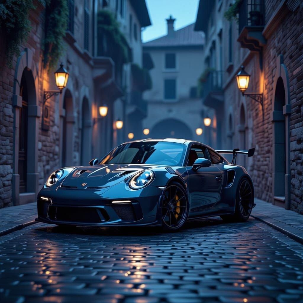 Porsche 911 GT3 in Misty Alley with Halo