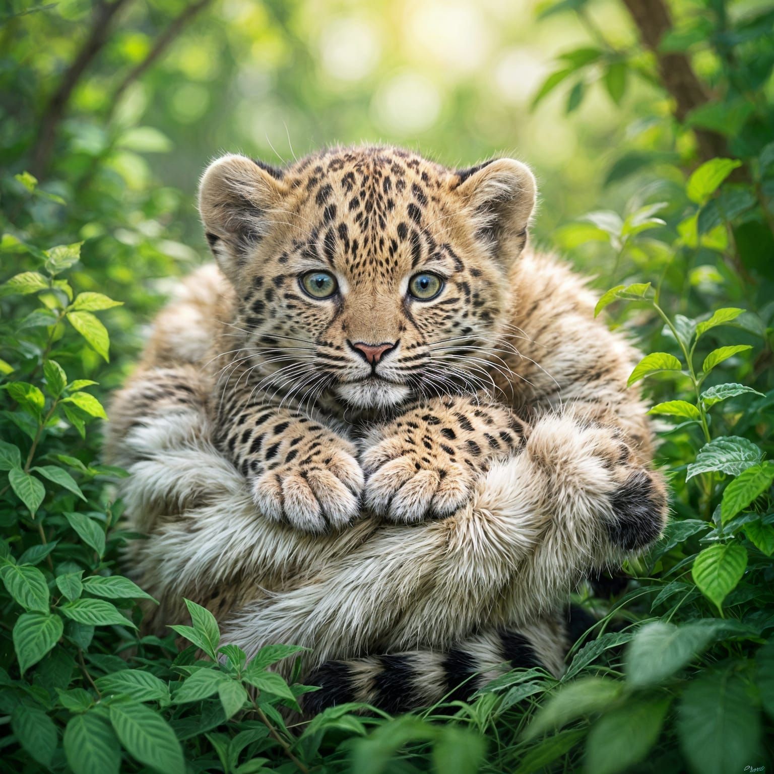 Adorable Baby Leopard Cub Illustration