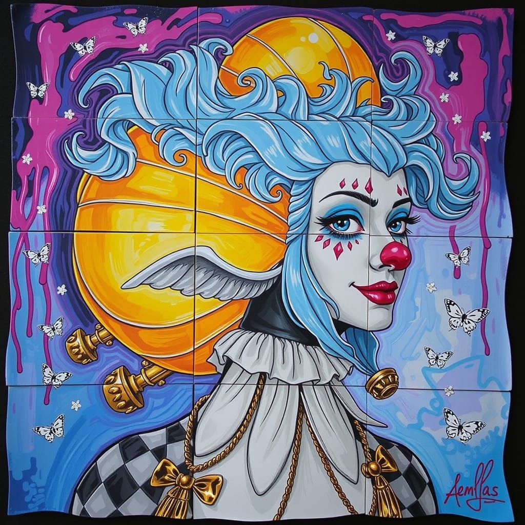 Flamboyant French Harlequin Character Design