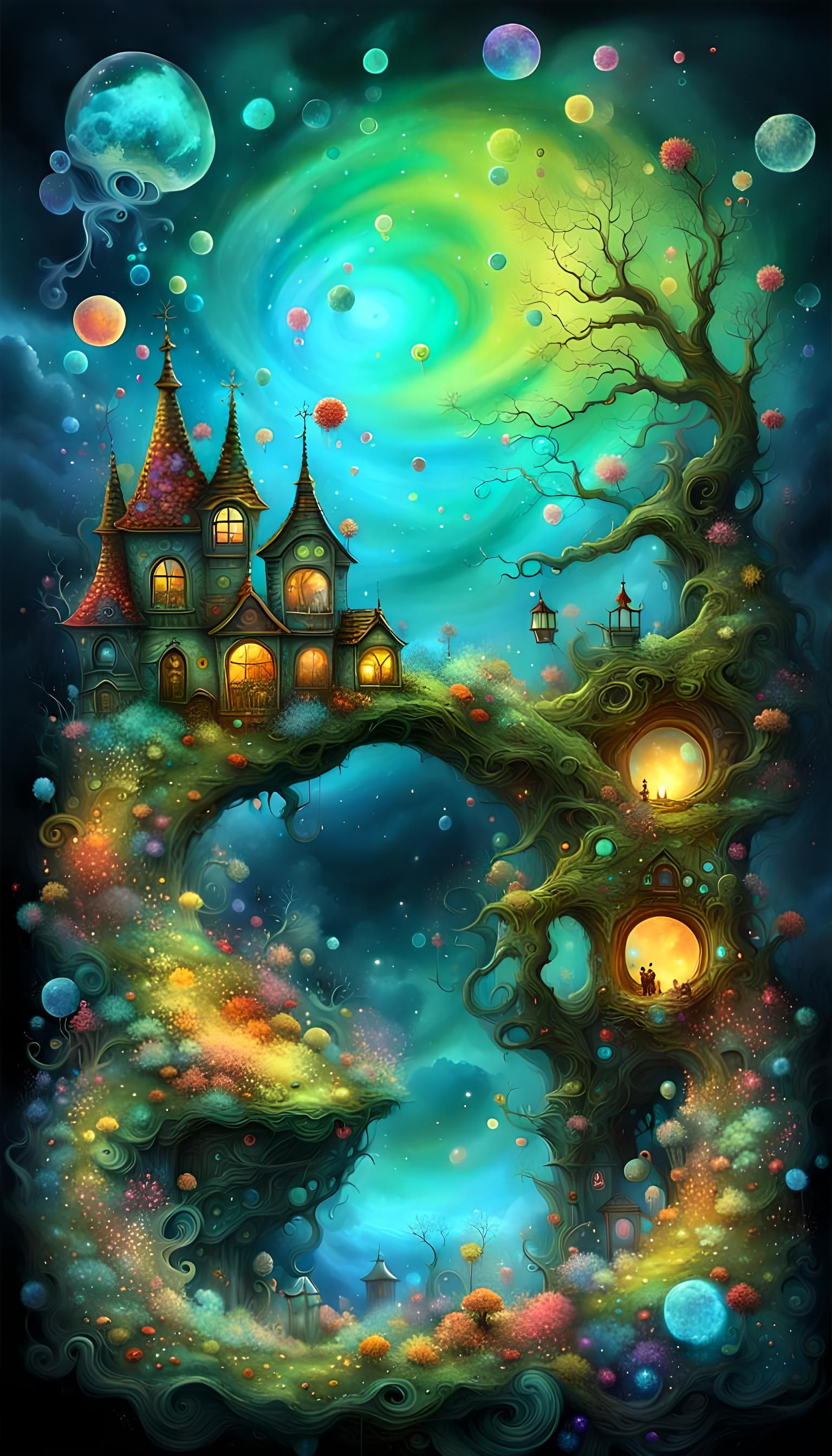 Rainbow Jungle Girl with Fluorescent Showcase in Alebrije St...