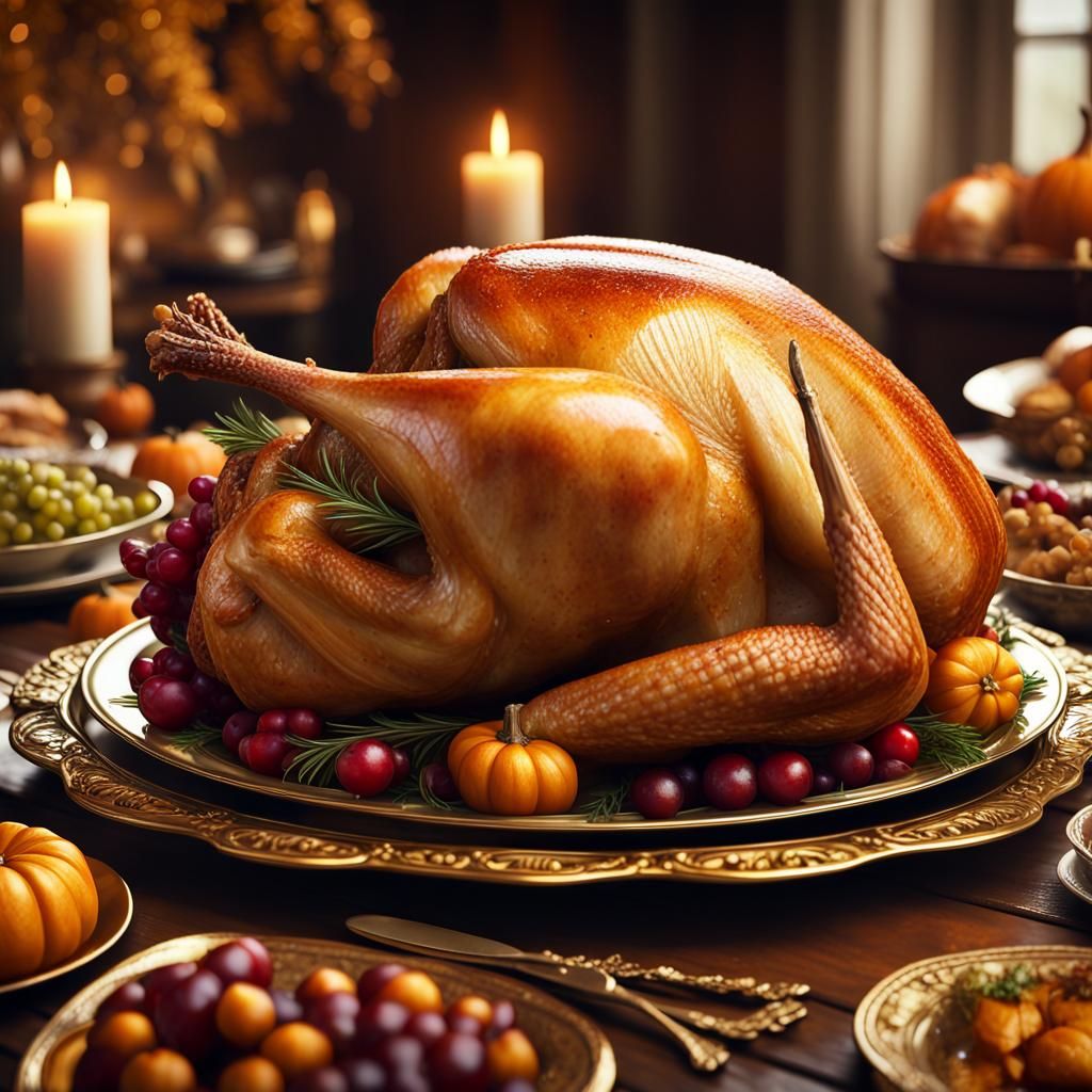 Thanksgiving Feast: Golden Roasted Turkey Dinner