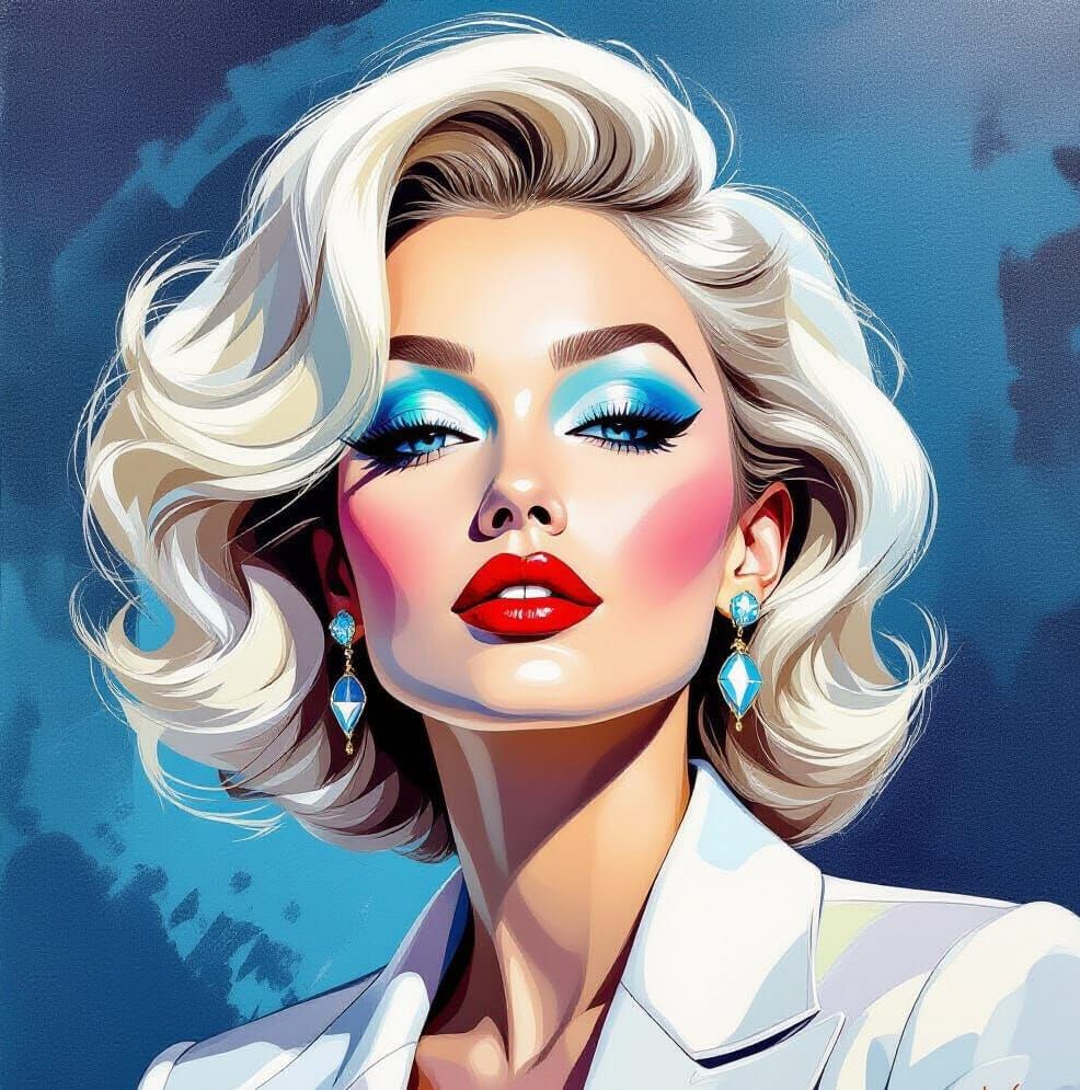 Lucent White Glamorous Abstract Pop Art