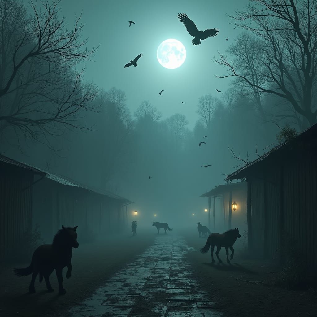 Eerie Abandoned Zoo in Misty Forest