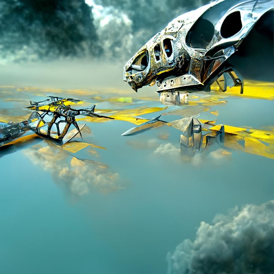 Futuristic AI Aircraft Concept Art in Hyperrealism Style