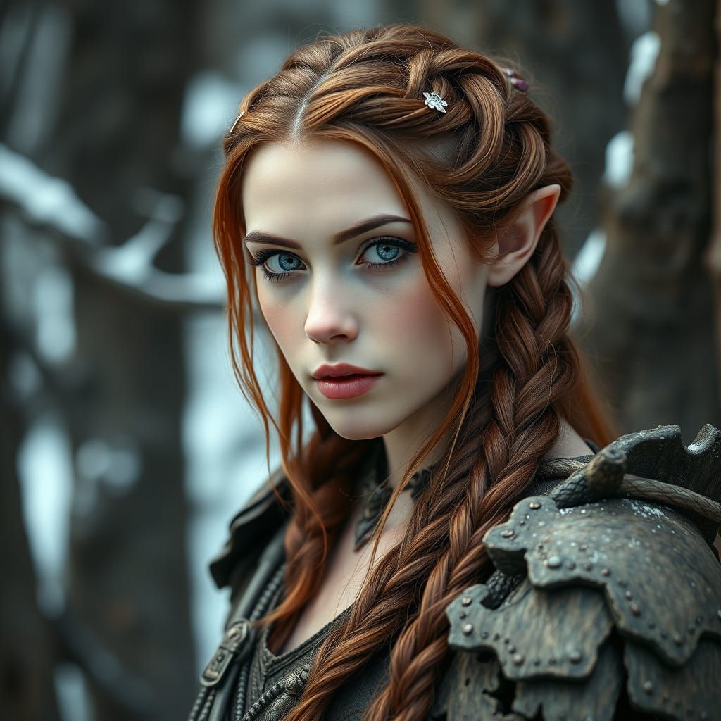 Ethereal Elven Druidess in Winter Wood Armor