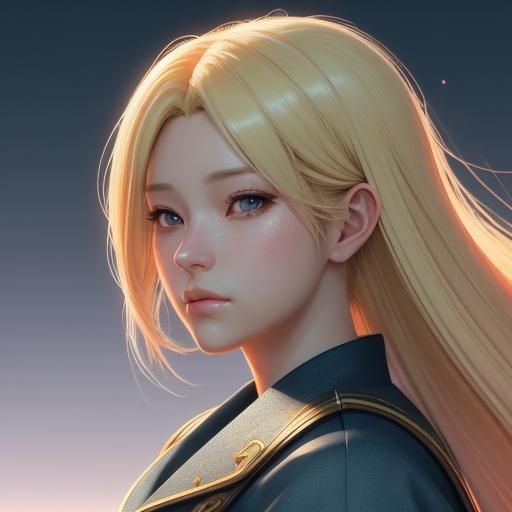 Anime Girl Hugging Heart in Pastel Colors