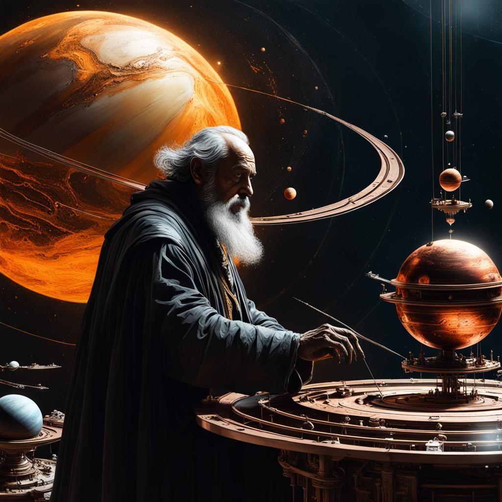 Galileo's Copper Solar System Model: Hyperrealistic Concept ...