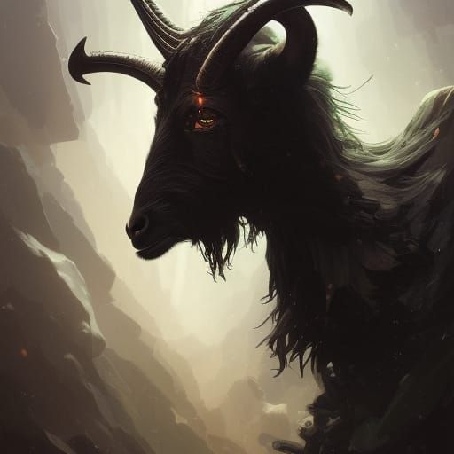 Demonic Eldridge Black Goat Portrait in Unreal Engine
