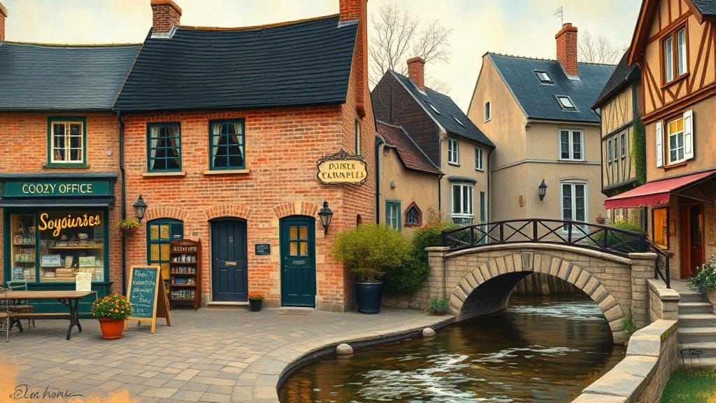 Cozy Home Office in Impressionistic Style