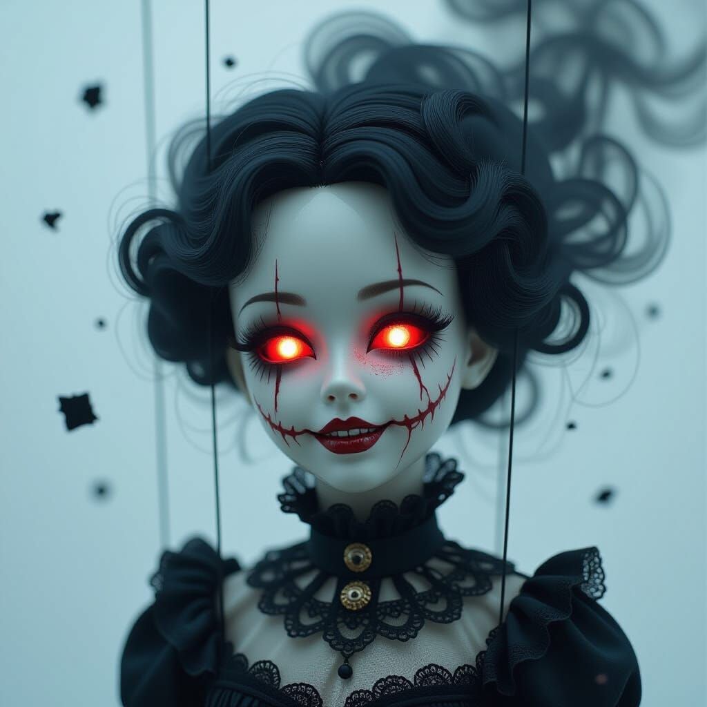 Cracked Porcelain Doll Fighter with Inner Glow in Dark Fanta...