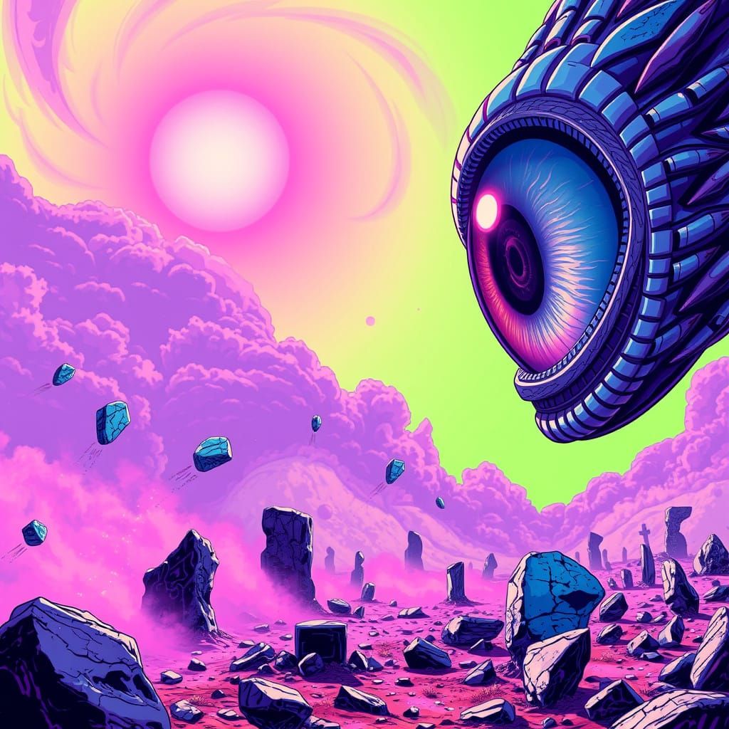Cosmic Horror Meets Retro-Futurism in Iridescent Alien Eye S...