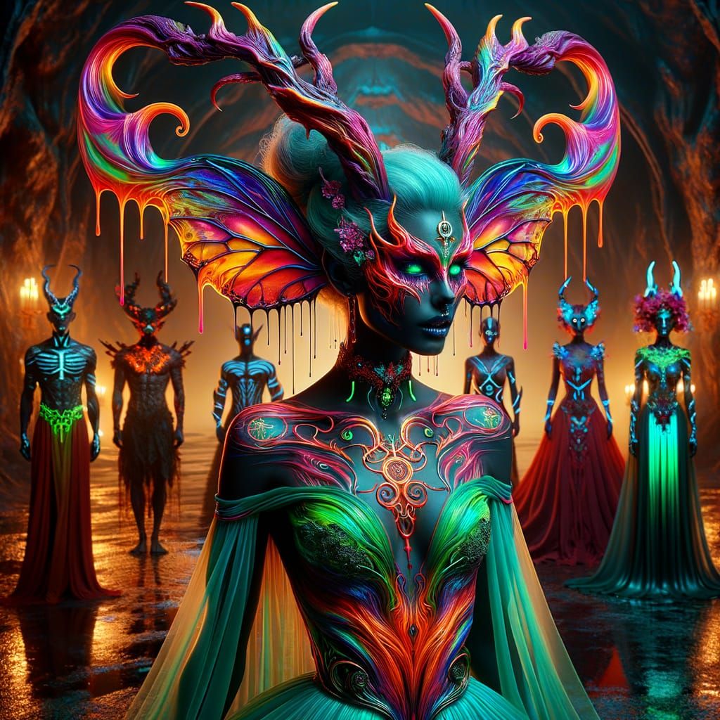 Ethereal Female Satyr in Underworld Cinematic Scene