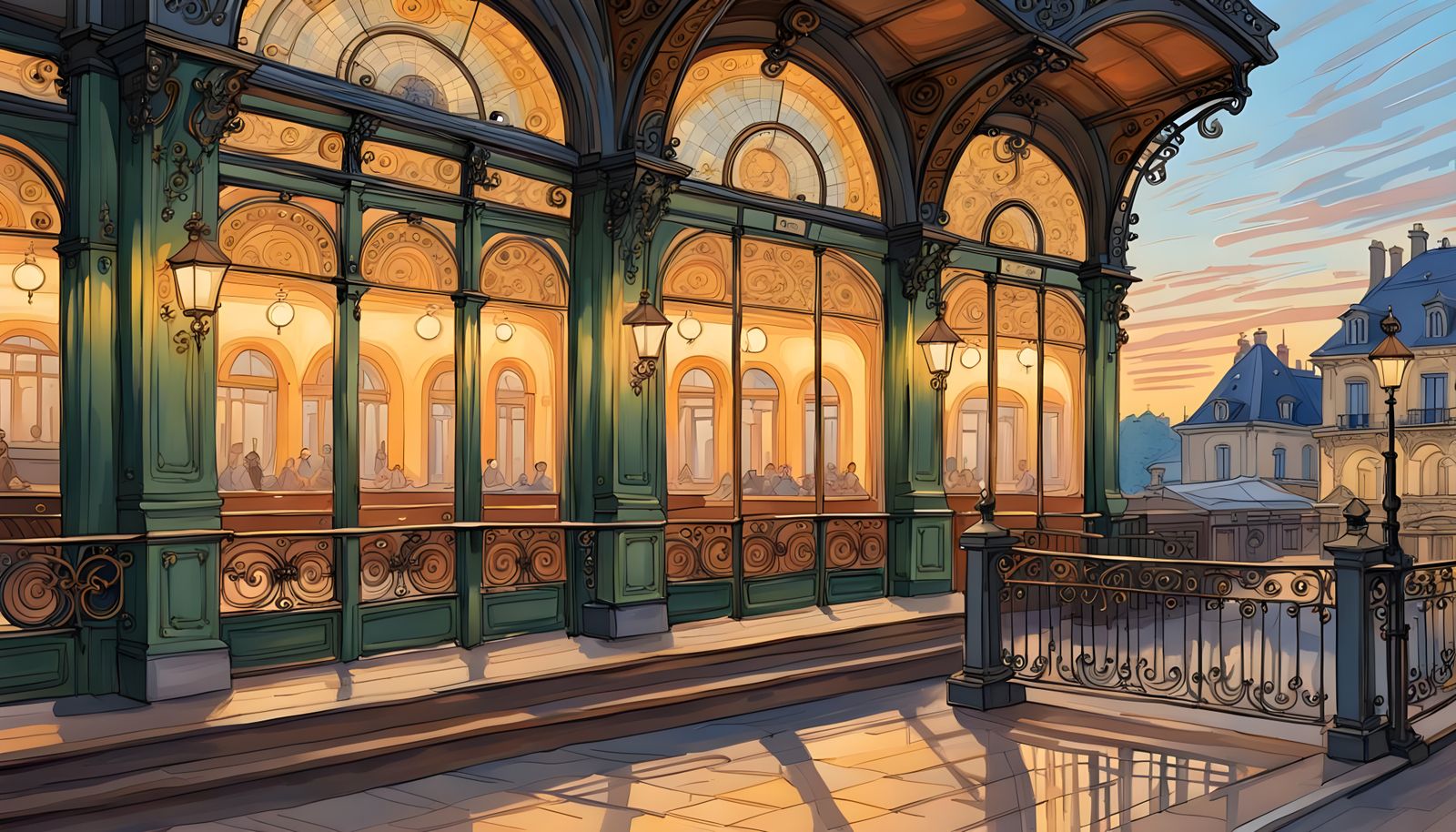 Elegant Belle Epoque Train Station in France