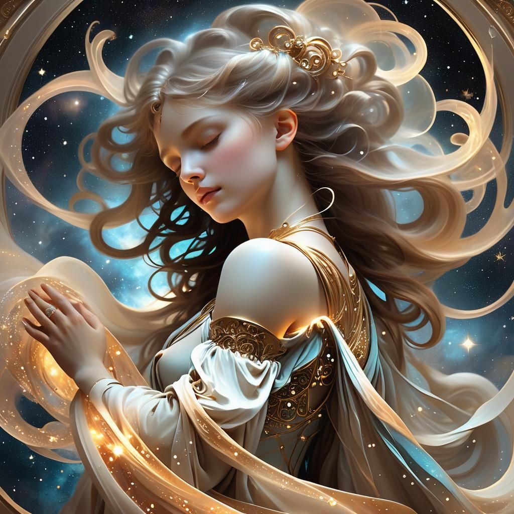 Celestial Embrace: Renaissance-Inspired Digital Art