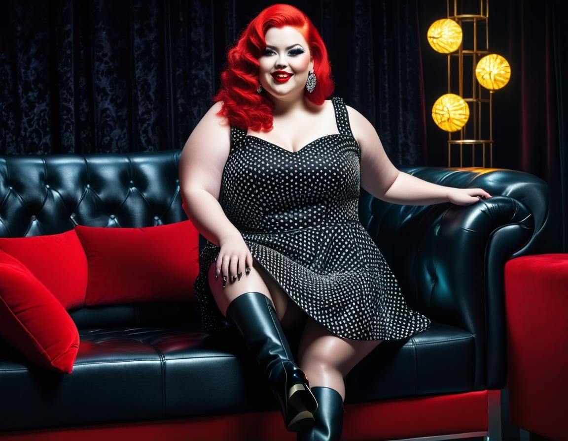 Psychedelic Portrait of a Curvy Woman in Pop Art Style