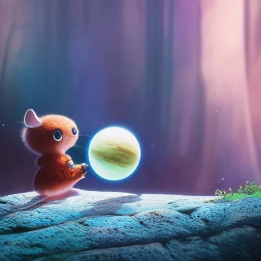 Whimsical Alien Portrait in Hyperrealistic Style