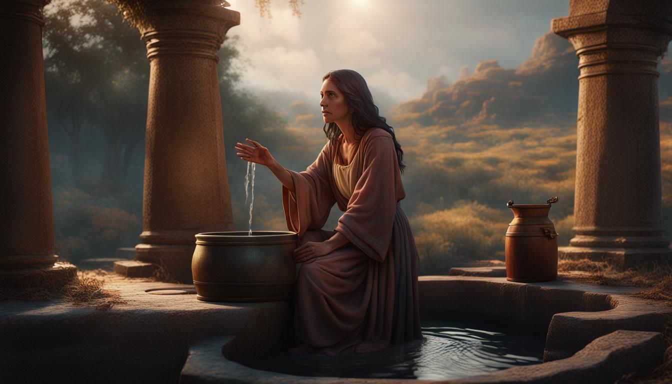 Woman at the Well: A Detailed Matte Painting