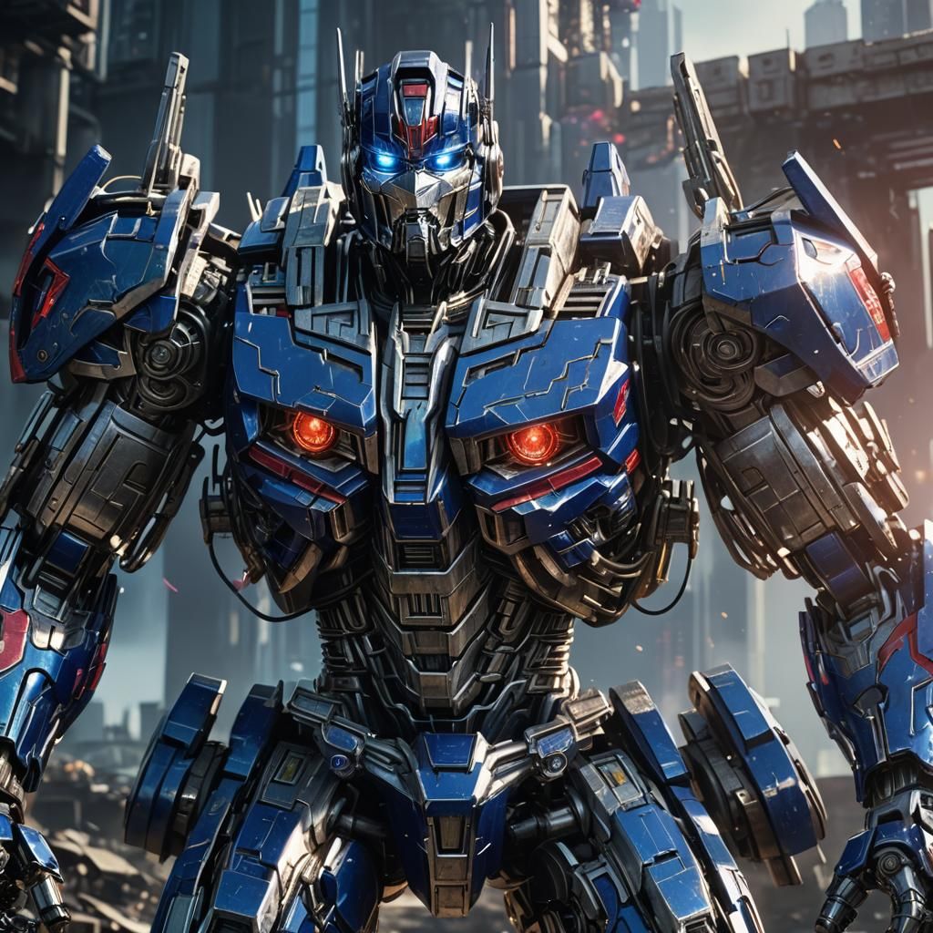 Heroic Optimus Prime in Sci-Fi HDR Rendering