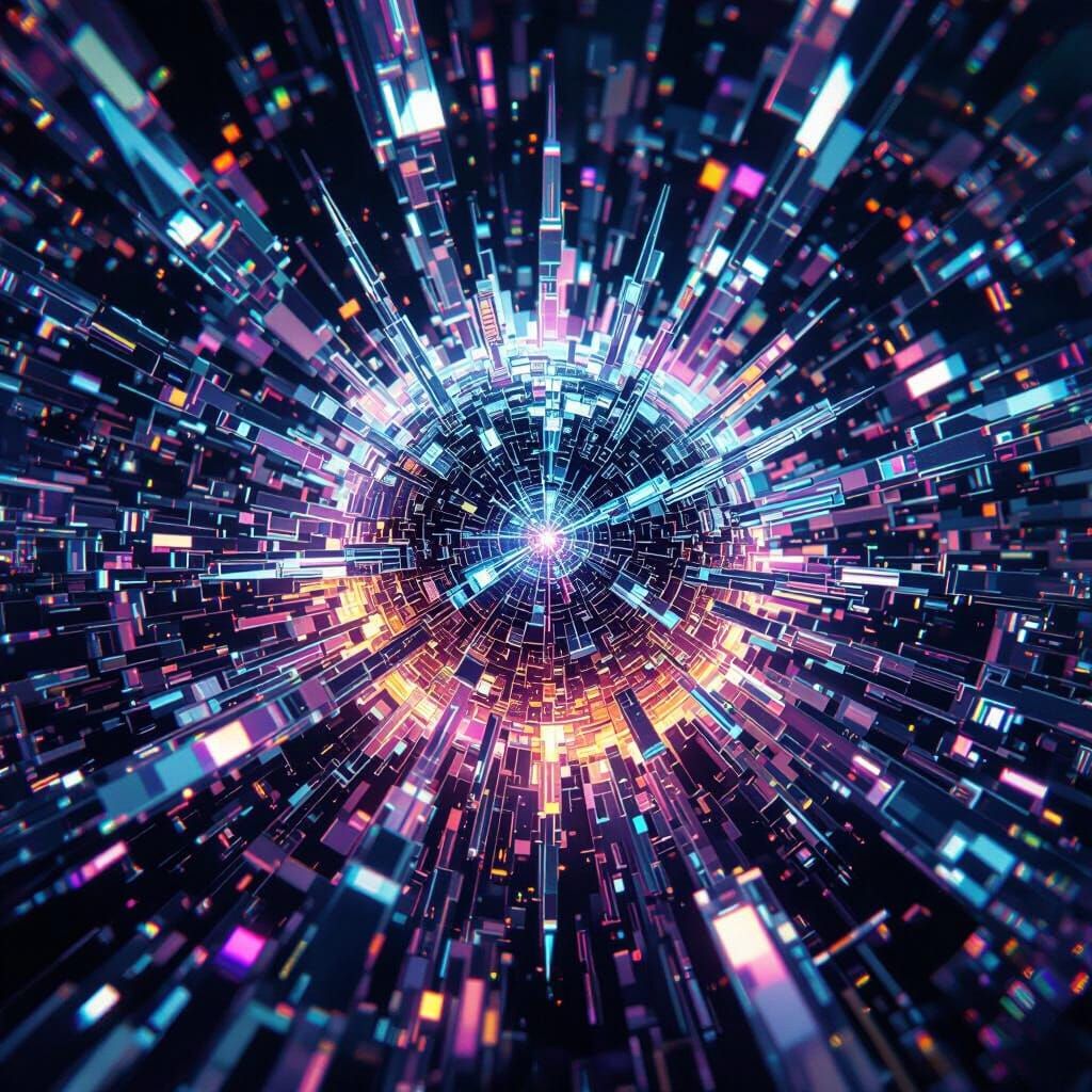 Crystallized Lifeform Amidst Metallic Blades