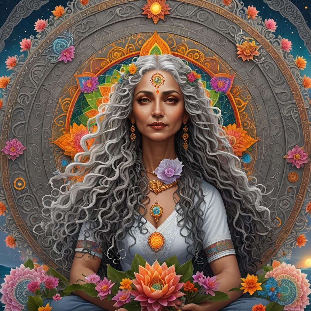 Hindu Goddess Yoga in Cosmic Fantasy Art