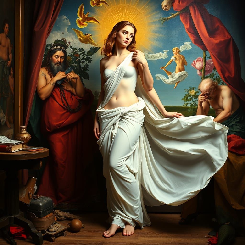 Botticelli Painting The Birth of Venus, Renaissance Style