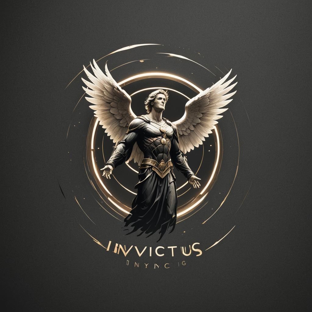 Angel Logo with Lightning Effects on Black