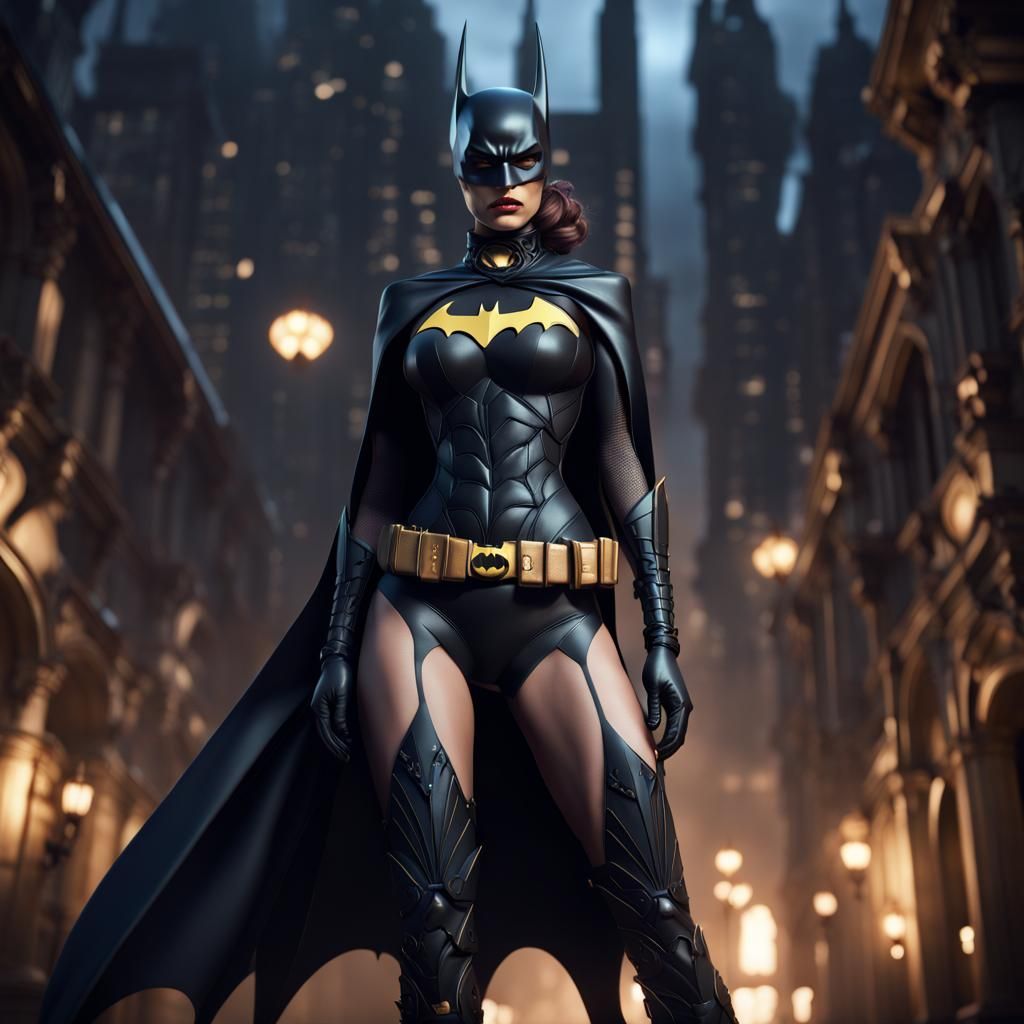 Female Batman: Detailed Matte Painting in 8k