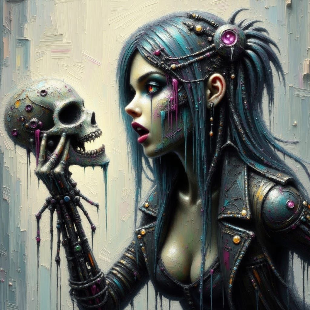 Goth Girl Portrait in Vibrant Colors