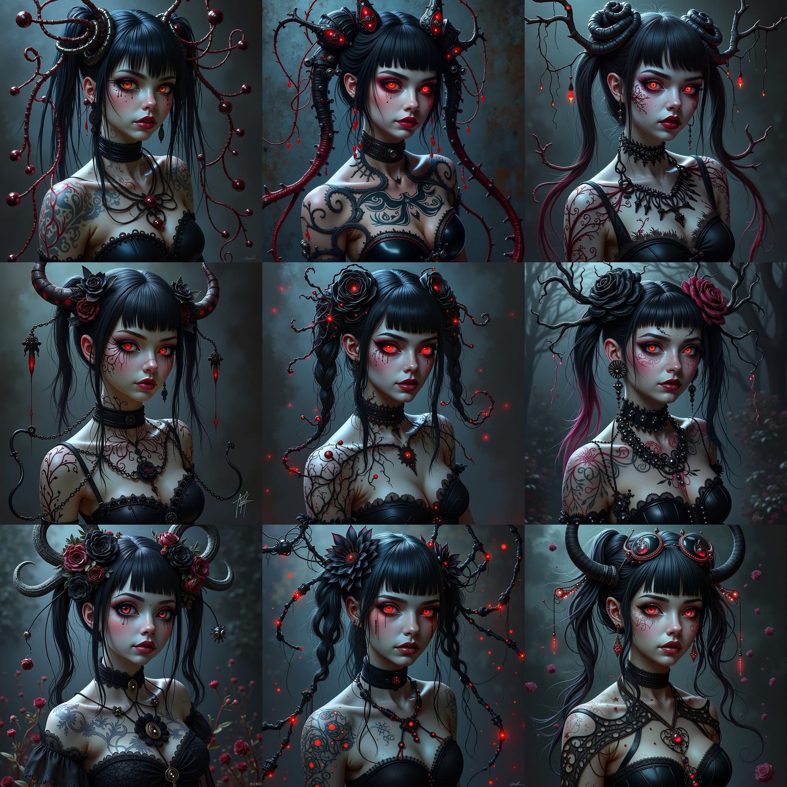 Intricately Adorned Gothic Character in Digital Painting