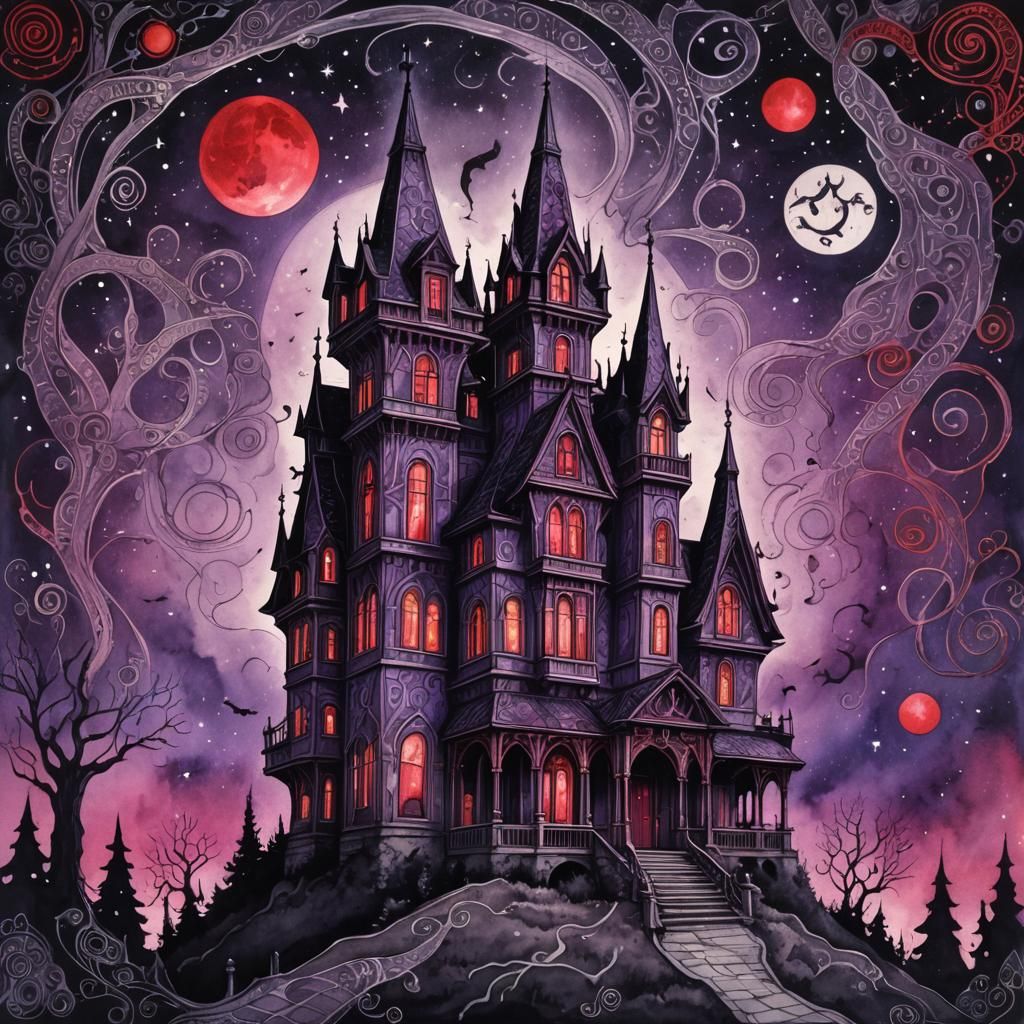 Eldritch Mansion in Lovecraftian Horror Style