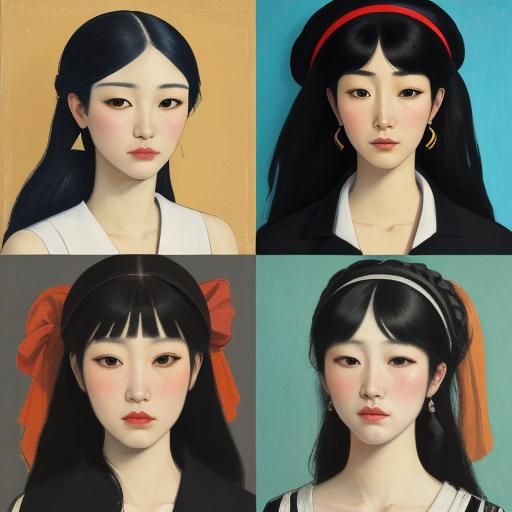 Korean Girls: Portraits in Four Art Styles