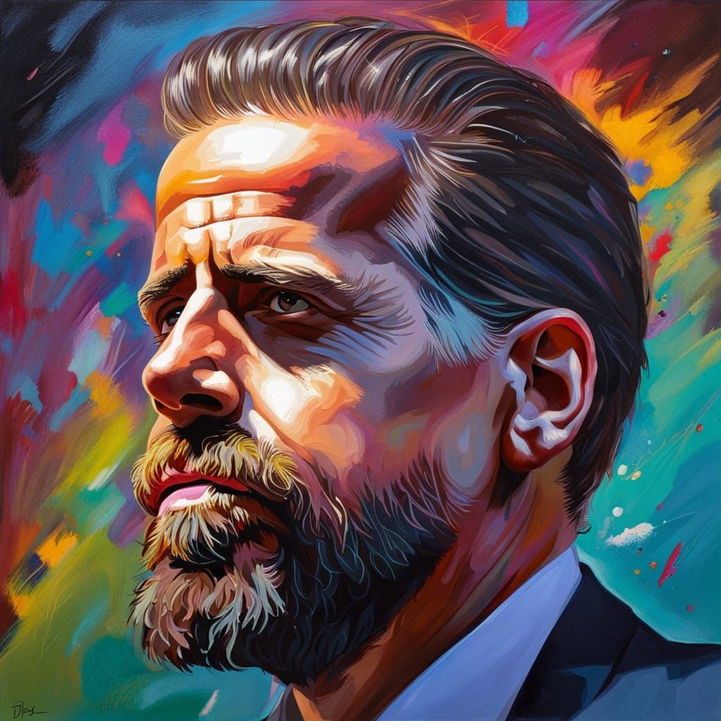 Hyperrealistic Portrait of Hunter Biden in Gogos Style