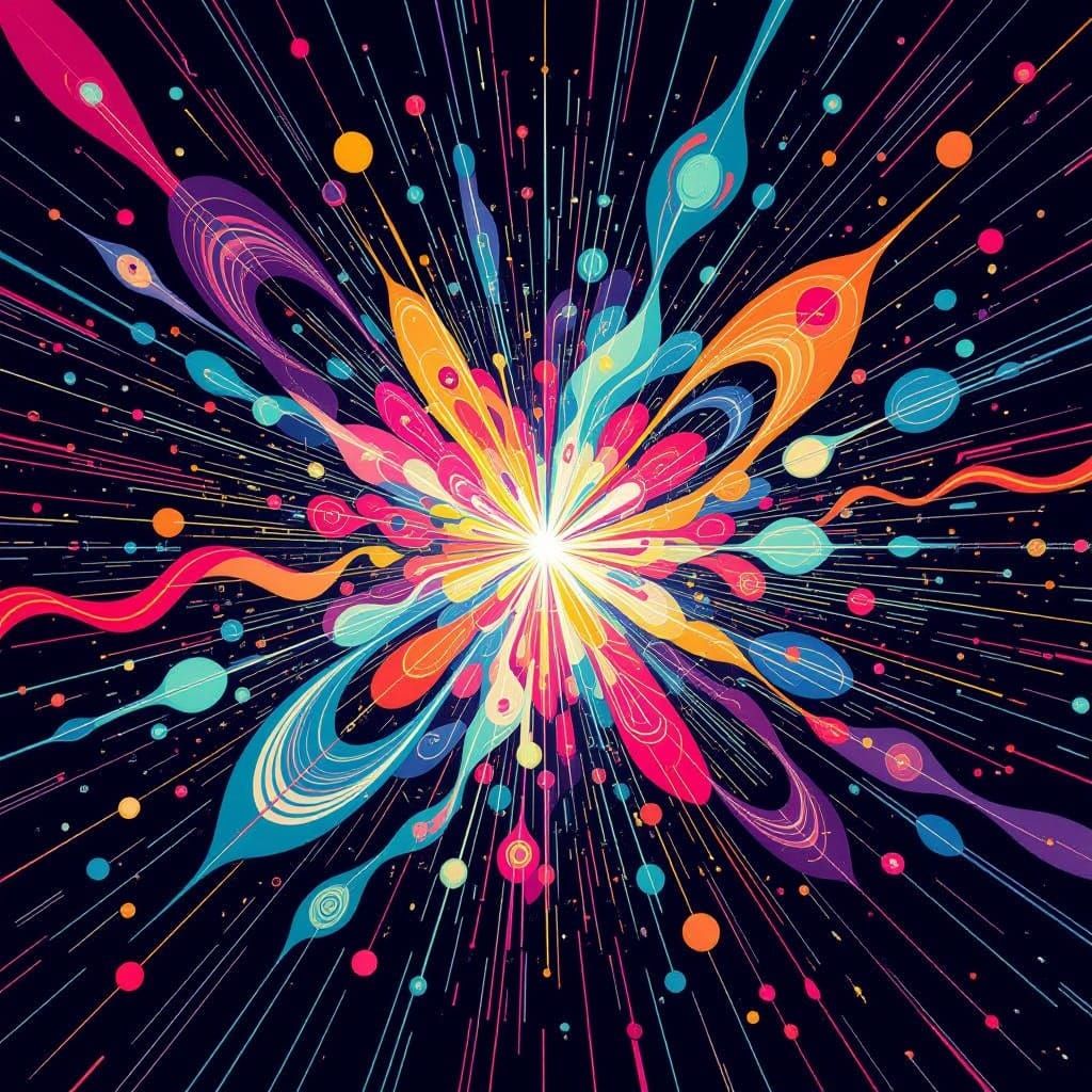 Abstract Energy Explosion of Geometric Shapes and Light