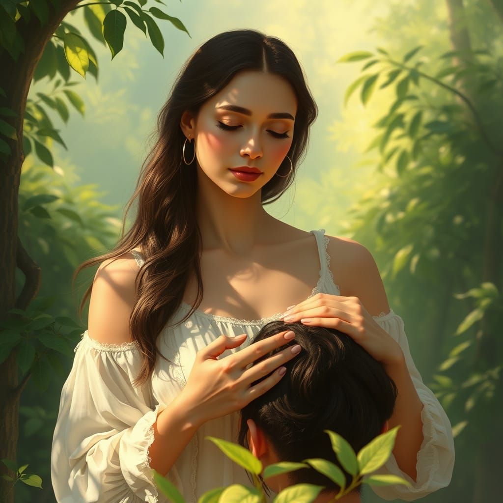 Healing Goddess in Nature's Sanctuary